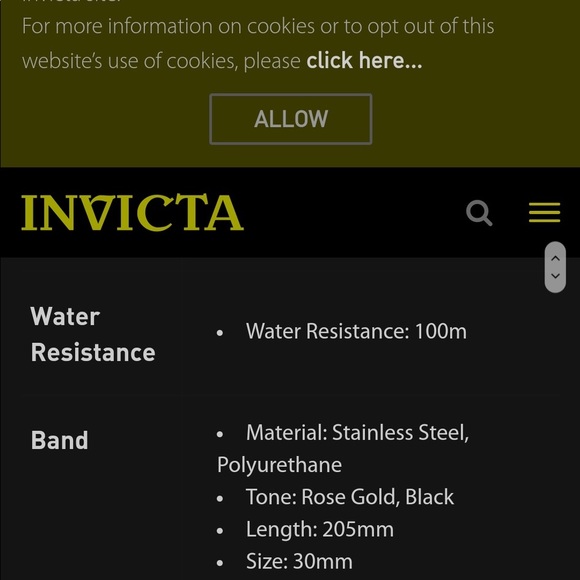 Invicta pro driver model 24683 rose gold rubber strap - Picture 6 of 6